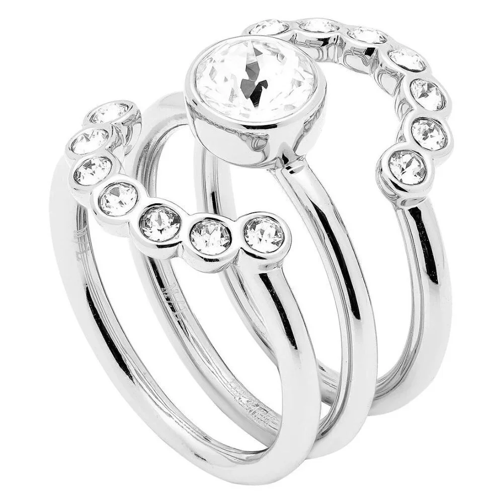 💕TED BAKER LONDON💕 Silver Cadyna Concentric Crystal Ring S/M NWT